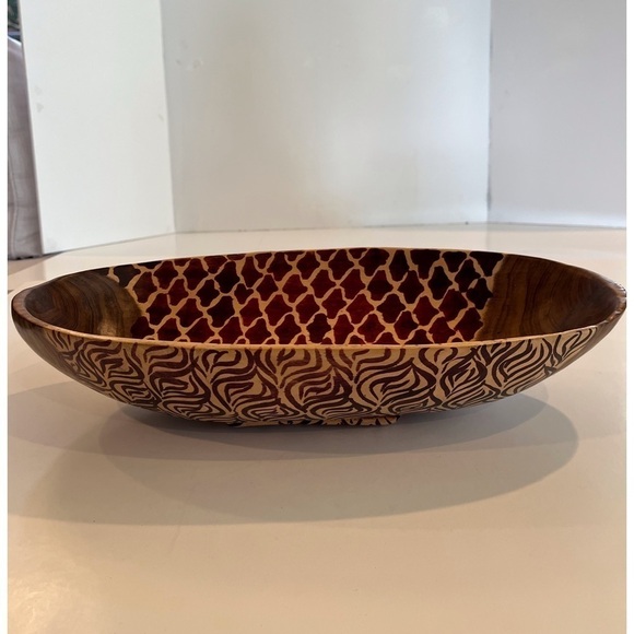 Other - Large African Wooden Oval Bowl